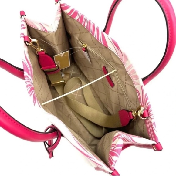 Michael Kors Medium Mirella Tote Bag Electric Pink Multi - Picture 9 of 11